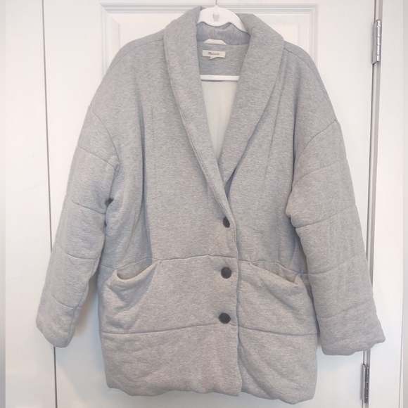 Madewell Jackets & Blazers - Madewell Shawl Collar Puffer Jacket - Gray Heather - XL